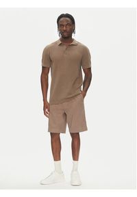 Lindbergh Polo 30-804126 Beżowy Relaxed Fit. Typ kołnierza: polo. Kolor: beżowy. Materiał: bawełna #5