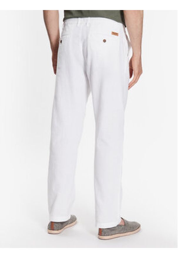 INDICODE Spodnie materiałowe Clio 60-301 Biały Regular Fit. Kolor: biały. Materiał: bawełna
