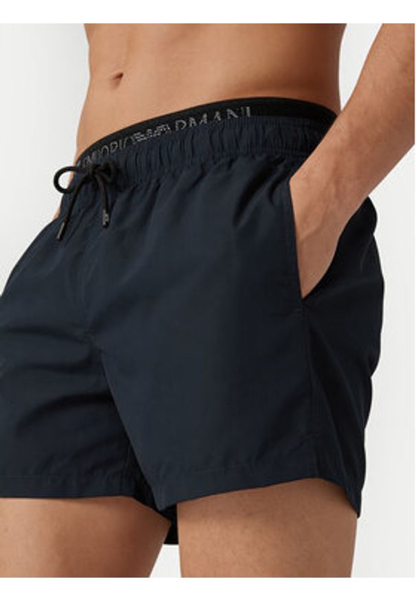 EA7 Emporio Armani Szorty kąpielowe 7M001689 AF21074 UB102 Granatowy Regular Fit. Kolor: niebieski. Materiał: syntetyk