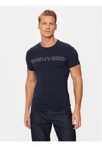 Emporio Armani Underwear T-Shirt 111035 4F516 00135 Granatowy Slim Fit. Kolor: niebieski. Materiał: bawełna