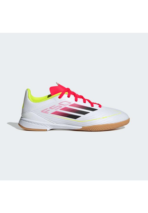 Adidas - Buty F50 League IN Kids. Kolor: czarny, biały, żółty, wielokolorowy. Materiał: materiał
