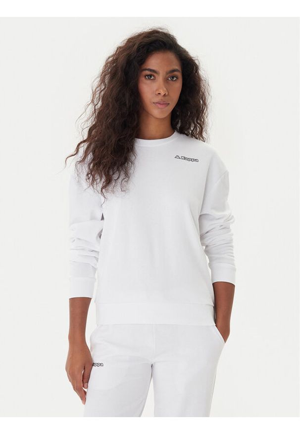 Kappa Bluza Logo Fekka 371M5EW Biały Regular Fit. Kolor: biały. Materiał: bawełna