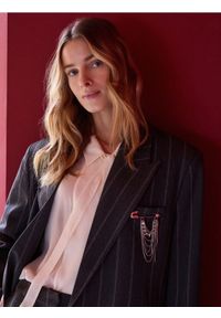 Reserved - Jedwabna koszula z wiązaniem - złamana biel. Materiał: jedwab #1