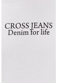 Cross Jeans - Bluza bawełniana. Okazja: na co dzień. Kolor: biały. Materiał: bawełna. Wzór: nadruk. Styl: casual #2