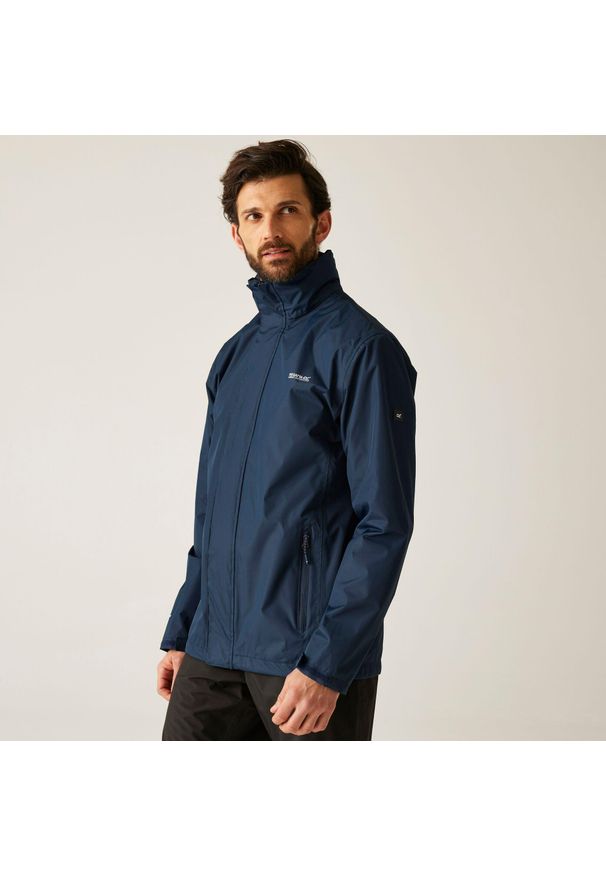 Regatta - Męska kurtka przeciwdeszczowa Matt granatowa. Kolor: niebieski. Materiał: softshell. Sport: turystyka piesza