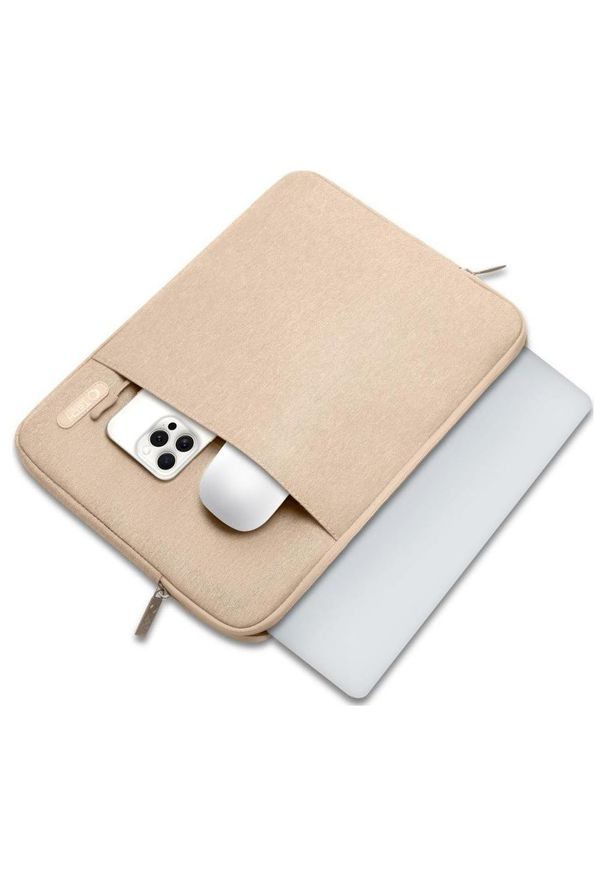 TECH-PROTECT - Wsuwka Tech-Protect Sleevy 13''-14'' beżowy. Kolor: beżowy. Materiał: poliester, materiał, tkanina, polar. Styl: biznesowy, elegancki, casual