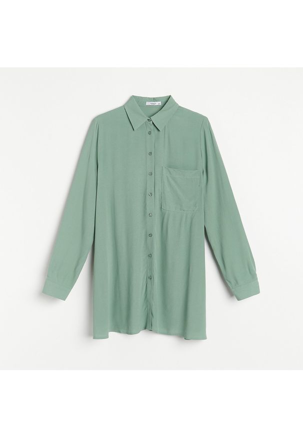 Reserved - Koszula z EcoVero™ - Khaki. Kolor: brązowy