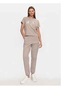 DKNY Sport T-Shirt DP4T9991 Beżowy Relaxed Fit. Kolor: beżowy. Materiał: bawełna. Styl: sportowy #4