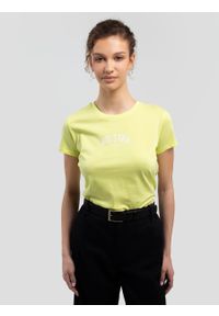 Big-Star - Koszulka damska bawełniana z nadrukiem limonkowa Benea 300. Okazja: na co dzień, na imprezę. Kolor: zielony. Materiał: bawełna. Wzór: nadruk. Styl: casual, klasyczny