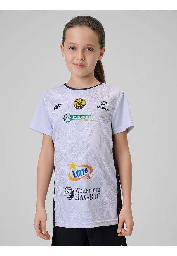 4f - 4F Koszulka meczowa replika domowa z sezonu 2025/26 dziecięca 4F x Sokół & Hagric Mogilno - czarna 98/104. Okazja: do domu. Kolor: czarny. Materiał: materiał. Wzór: nadruk. Sezon: lato