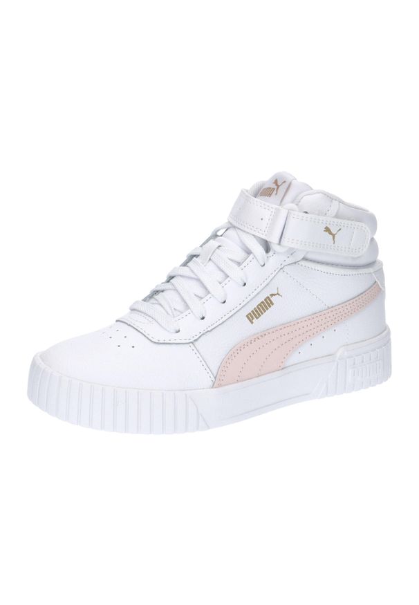 Buty do chodzenia damskie Puma Carina 2.0 Mid. Zapięcie: rzepy. Kolor: biały, różowy, wielokolorowy. Materiał: syntetyk, materiał, skóra. Szerokość cholewki: normalna. Sport: turystyka piesza