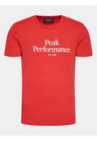 Peak Performance T-Shirt Original G77692400 Czerwony Slim Fit. Kolor: czerwony. Materiał: bawełna