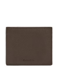 Calvin Klein Duży Portfel Męski Micropebble Billfold W Coin LV04D1033G Brązowy. Kolor: brązowy. Materiał: skóra