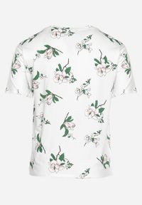 Born2be - Biały T-shirt Koszulka z Krótkim Rękawem w Kwiaty Henubia. Okazja: na co dzień. Kolekcja: plus size. Kolor: biały. Materiał: materiał. Długość rękawa: krótki rękaw. Długość: krótkie. Wzór: kwiaty. Styl: casual, elegancki #7