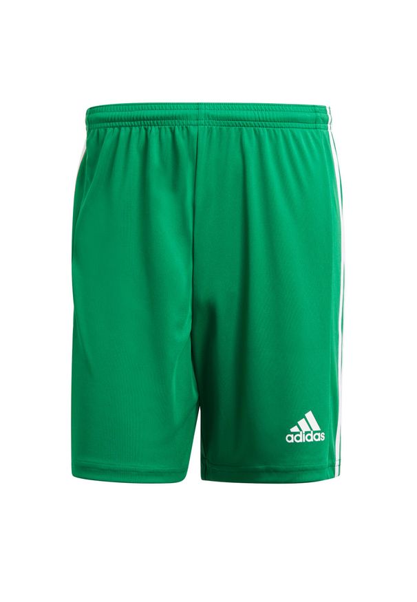 Adidas - Spodenki piłkarskie męskie adidas Squadra 21 Short. Kolor: biały, wielokolorowy, zielony. Materiał: poliester. Sport: piłka nożna