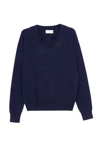 JENESEQUA - Granatowy sweter z kaszmirem Jasmine. Kolor: niebieski. Materiał: kaszmir. Długość rękawa: długi rękaw. Długość: długie