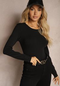 Renee - Czarna Bluzka Bawełniana Typu Longsleeve Mialoraea. Okazja: na co dzień. Kolor: czarny. Materiał: bawełna. Długość rękawa: długi rękaw. Styl: casual, klasyczny #1