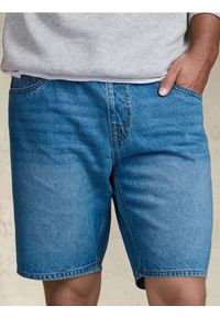 Sinsay - Szorty jeansowe jogger - niebieski. Kolor: niebieski. Materiał: jeans