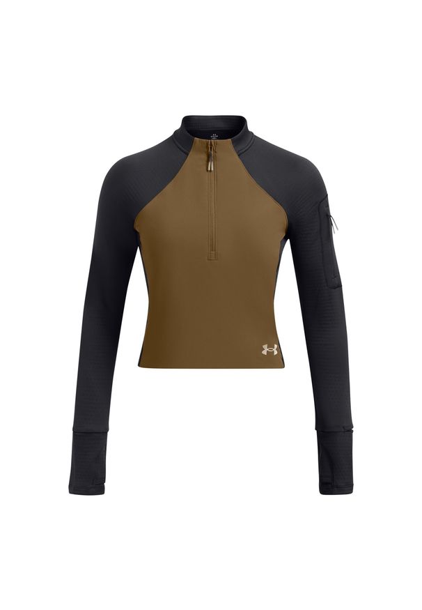 Bluza damska z zamkiem 1/2 Under Armour Launch. Kolor: szary, brązowy, wielokolorowy. Materiał: materiał. Sport: bieganie, fitness