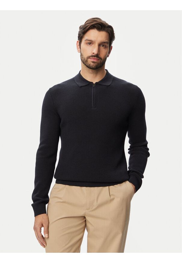 JOOP! Kardigan Jk-02Wiktor 30103214 Granatowy Regular Fit. Kolor: niebieski. Materiał: bawełna