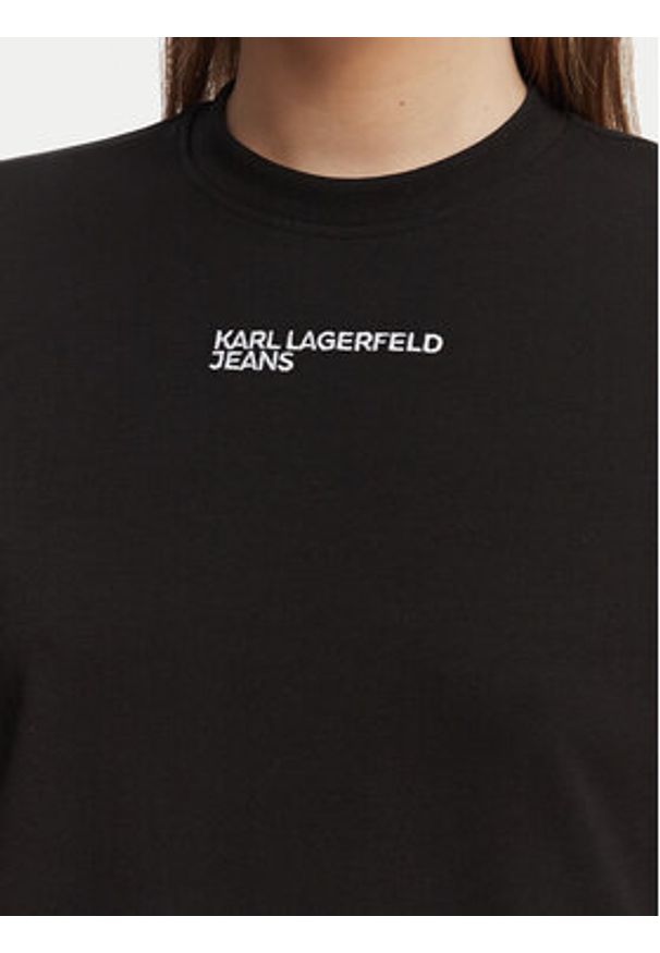Karl Lagerfeld Jeans T-Shirt B2W17074 Czarny Regular Fit. Kolor: czarny. Materiał: bawełna