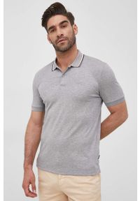 BOSS polo bawełniane 50469360 kolor szary gładki. Typ kołnierza: polo. Kolor: szary. Materiał: bawełna. Długość: krótkie. Wzór: gładki #4