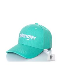 Wrangler - CZAPKA Z DASZKIEM MĘSKA WRANGLER COLOUR CAP SPECTRA GREEN W0M38U5WB 112125690. Wzór: napisy. Styl: klasyczny