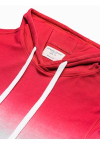 Ombre Clothing - Bluza męska z kapturem B1148 - czerwona - XXL. Typ kołnierza: kaptur. Kolor: czerwony. Materiał: bawełna #6