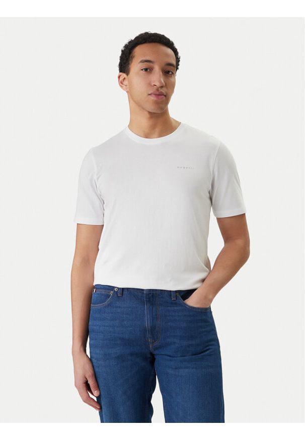 Bugatti T-Shirt 8350-95040 Biały Slim Fit. Kolor: biały. Materiał: bawełna