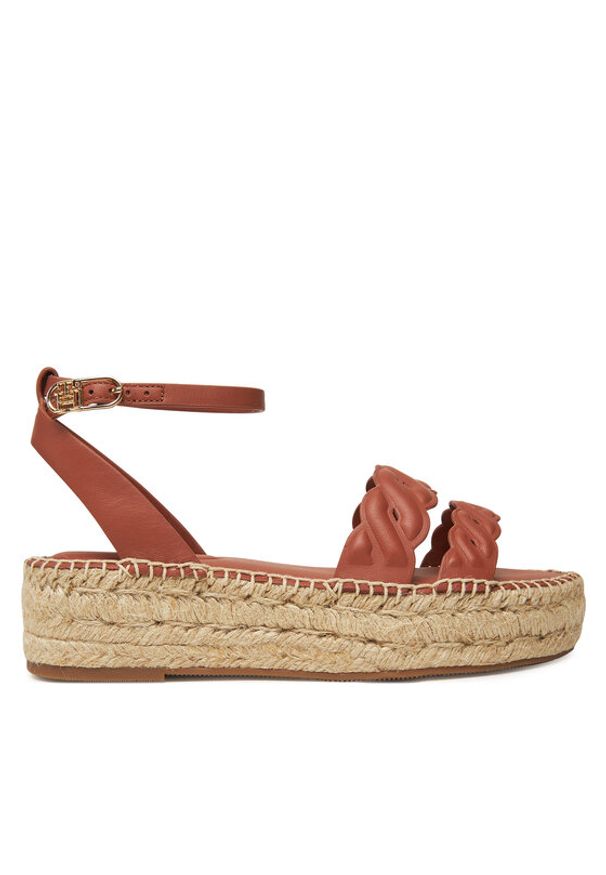 TOMMY HILFIGER - Tommy Hilfiger Espadryle FW0FW08496 Brązowy. Kolor: brązowy. Materiał: skóra