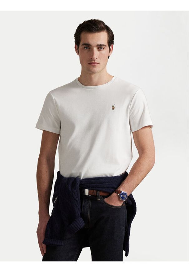Polo Ralph Lauren T-Shirt 710740727 Biały Slim Fit. Typ kołnierza: polo. Kolor: biały. Materiał: bawełna
