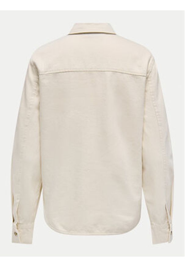 only - ONLY Koszula jeansowa Silla 15338783 Écru Slim Fit. Materiał: bawełna