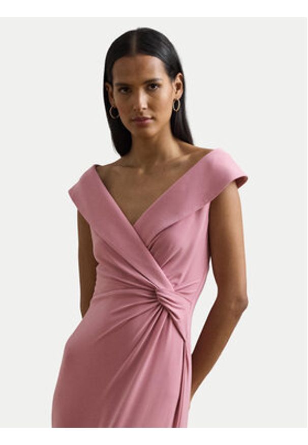 Lauren Ralph Lauren - LAUREN RALPH LAUREN Sukienka wieczorowa 253863940023 Różowy Slim Fit. Kolor: różowy. Materiał: syntetyk. Styl: wizytowy