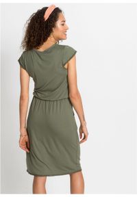 Sukienka midi z dżerseju z przyjaznej dla środowiska wiskozy bonprix oliwkowy. Kolor: zielony. Materiał: jersey, wiskoza. Długość: midi #3