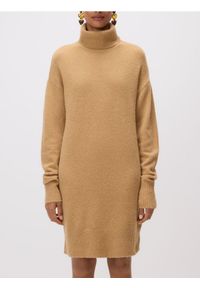 Reserved - Sukienka z wełną - brązowy. Kolor: brązowy. Materiał: wełna #1