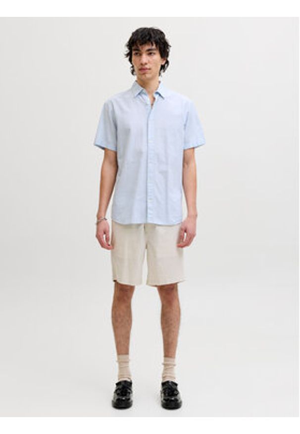 Jack & Jones Szorty materiałowe Jaiden 12293768 Beżowy Relaxed Fit. Kolor: beżowy. Materiał: bawełna