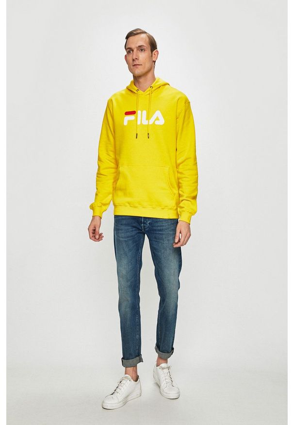 Fila - Bluza. Okazja: na co dzień. Kolor: żółty. Materiał: materiał. Wzór: nadruk. Styl: casual