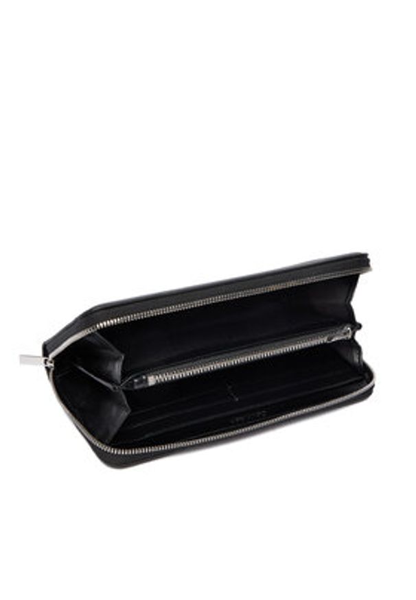 Calvin Klein Duży Portfel Damski Emblem Aop Embossed Long Wallet LV04F1097G Czarny. Kolor: czarny. Materiał: skóra