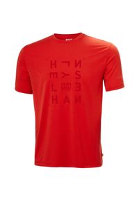 Koszulka Helly Hansen Skog graphic. Kolor: czerwony. Materiał: tkanina. Sport: turystyka piesza