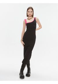 Versace Jeans Couture Sukienka codzienna 75HAO976 Czarny Slim Fit. Okazja: na co dzień. Kolor: czarny. Materiał: bawełna. Typ sukienki: proste. Styl: casual