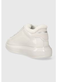 Karl Lagerfeld sneakersy skórzane KAPRI kolor biały KL62530S. Nosek buta: okrągły. Kolor: biały. Materiał: skóra. Obcas: na platformie #2