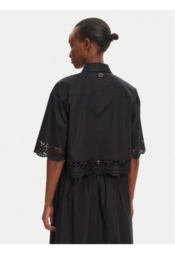 TwinSet - TWINSET Koszula 251TT2093 Czarny Loose Fit. Kolor: czarny. Materiał: bawełna