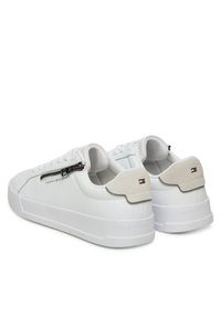 TOMMY HILFIGER - Tommy Hilfiger Sneakersy Th Court Zip FM0FM05730 Biały. Kolor: biały. Materiał: skóra #4