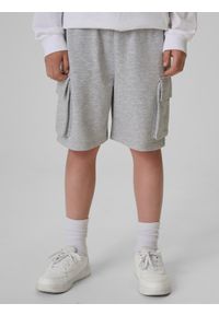 4f - 4F Spodenki dresowe chłopięce - szare 158 (12-13 lat). Okazja: na co dzień. Kolor: szary. Materiał: dresówka. Sezon: lato. Styl: casual #2