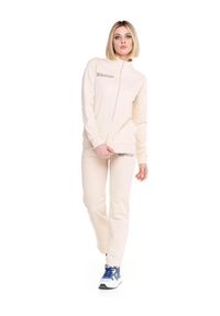 LEONE 1947 APPAREL - Damski dres Only One ze stójką i zamkiem błyskawicznym. Kolor: beżowy. Materiał: dresówka. Sport: fitness