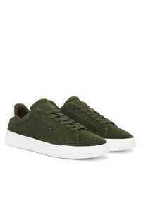 TOMMY HILFIGER - Tommy Hilfiger Sneakersy Th Court Core Suede FM0FM05716 Zielony. Kolor: zielony. Materiał: skóra, zamsz #4