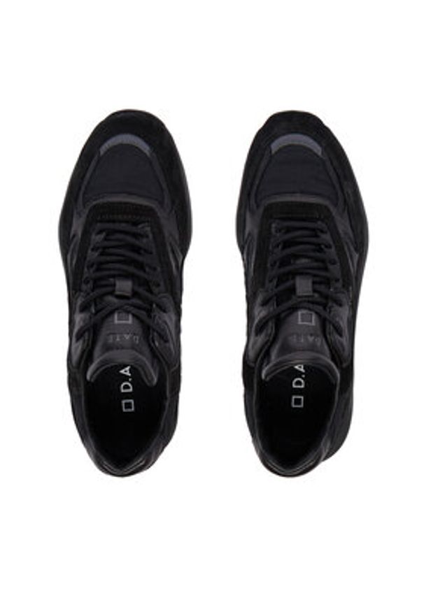 D.A.T.E. Sneakersy Fuga Shiny W431-FG-SH Czarny. Kolor: czarny. Materiał: skóra