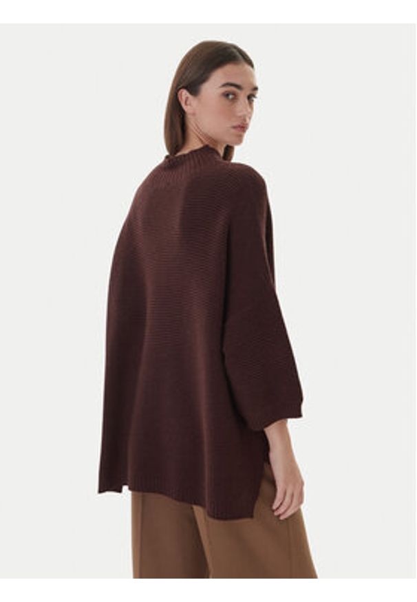 Kontatto Sweter 3M0848C Brązowy Relaxed Fit. Kolor: brązowy. Materiał: syntetyk