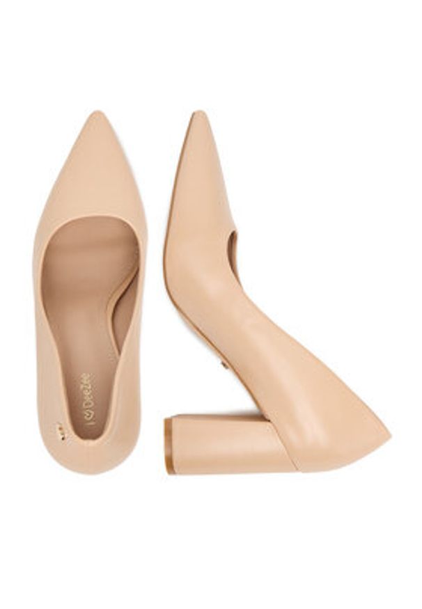 DeeZee Czółenka KB-008 Beżowy. Kolor: beżowy. Materiał: skóra