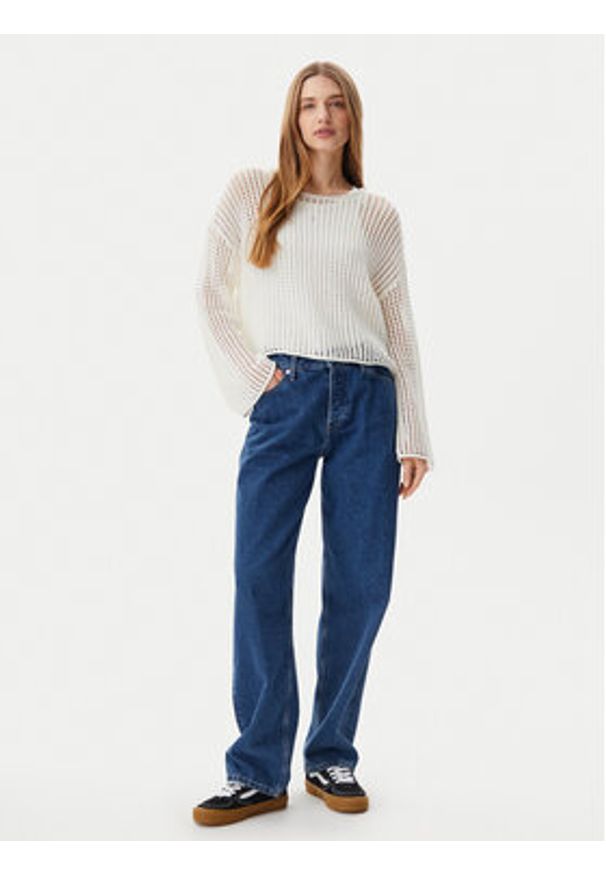 Vans Sweter Mila VN000M9H Écru Loose Fit. Materiał: bawełna